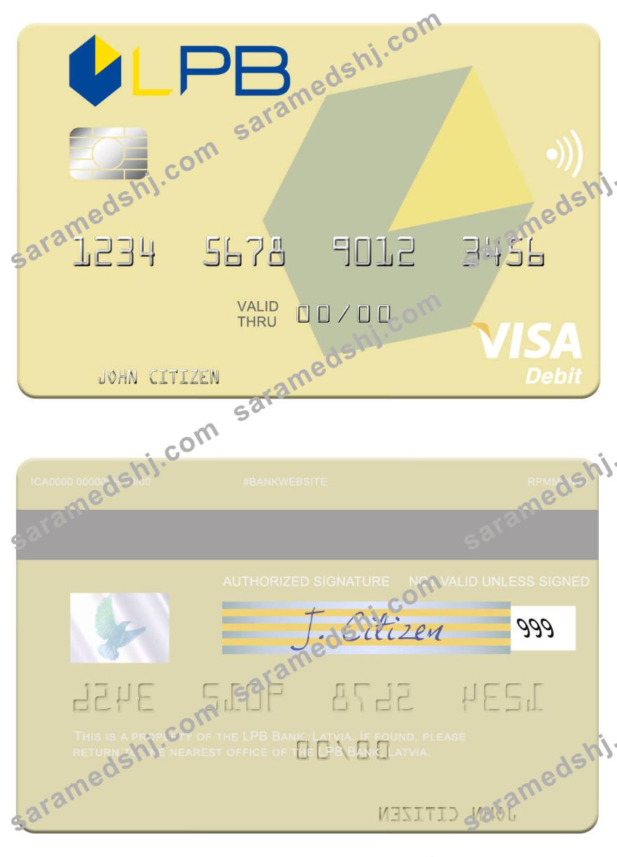 Latvia LPB Bank visa debit card
